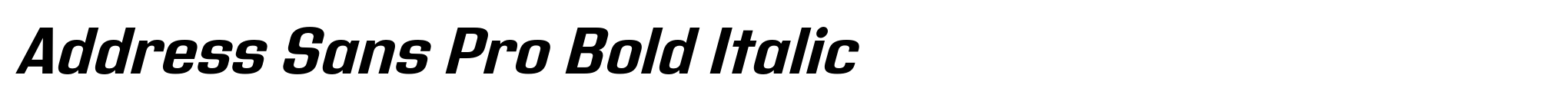 Address Sans Pro Bold Italic image